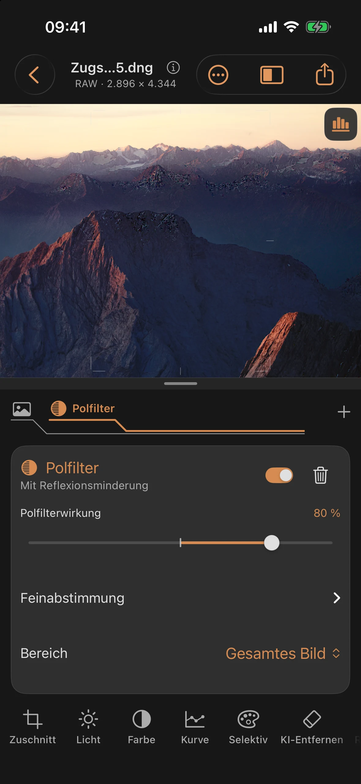 Reflexionen: Spiegelungen über den Polfilter reduzieren