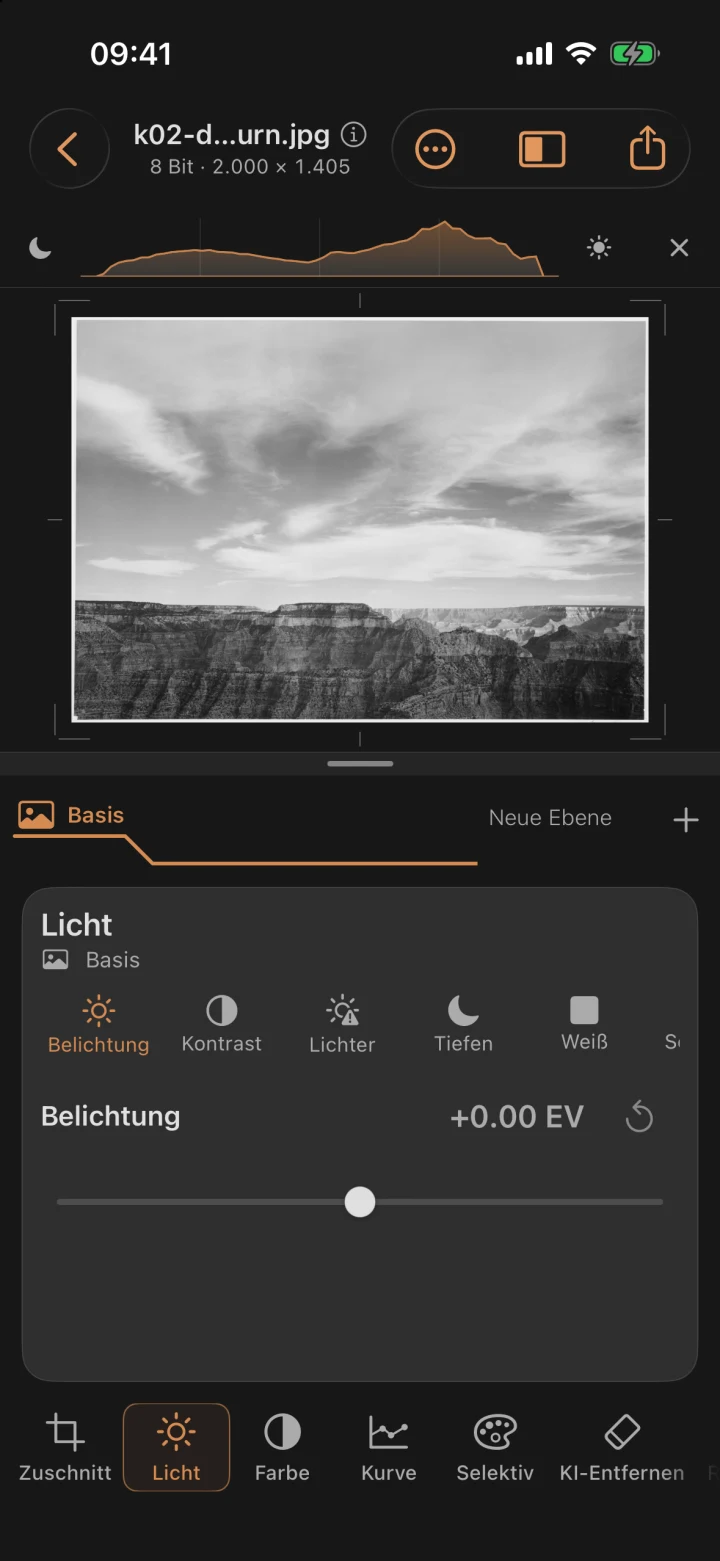 Grand-Canyon-Aufnahme mit blassem Himmel
